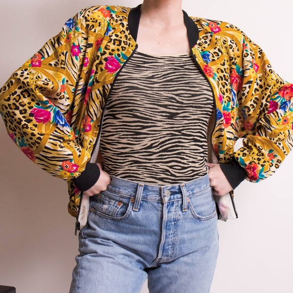 ❌SOLD❌Vintage 80s animal print windbreaker jacket - Picture 2 of 6